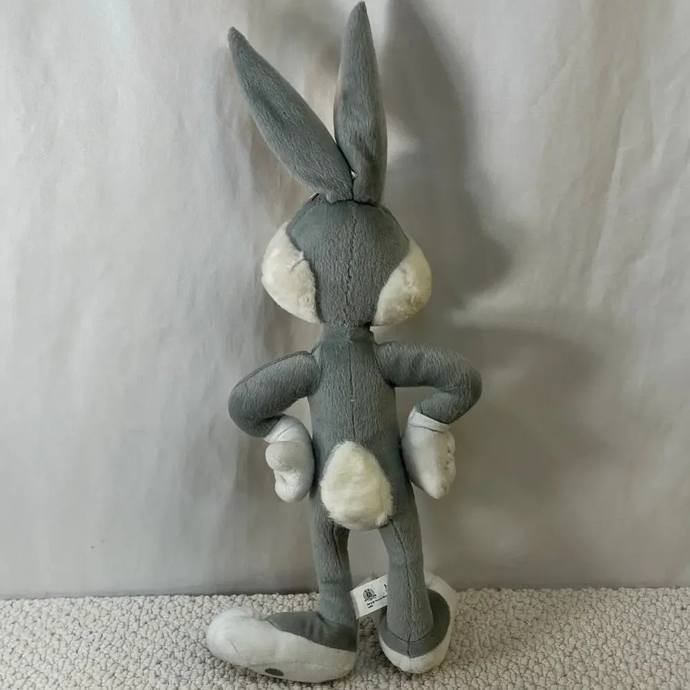 VTG Bugs Bunny Plush Stuffed Toy NAMCO Bendable Ears Vinyl Eyes Gray White
